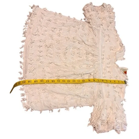 FARM Rio Eucalyptus Seed Fringe Detail Blouse XS NWT White Embroidered Boho Top - Picture 3 of 15